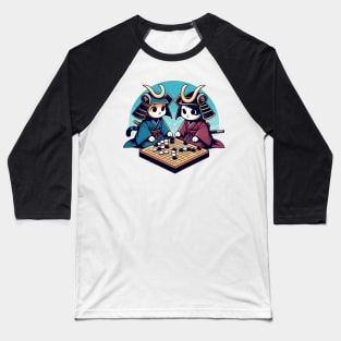 Kawaii cat samurais go board game baduk Baseball T-Shirt